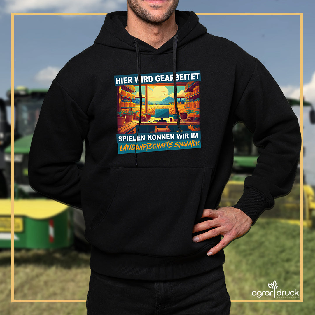 Hier wird gearbeitet Unisex Hoodie