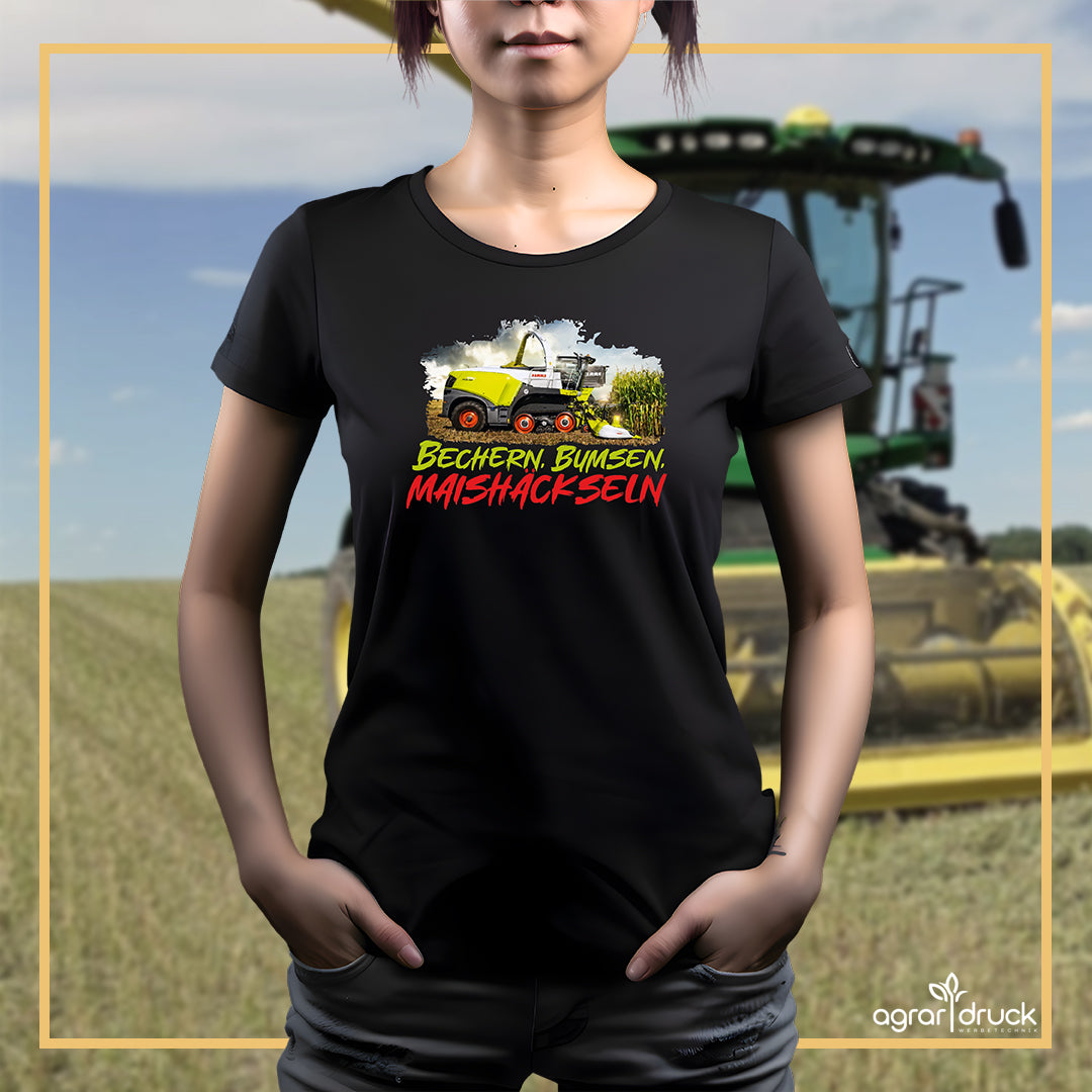 Bechern - Bumsen - Maishäckseln Damen T-Shirt